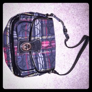 Black and red coach purse